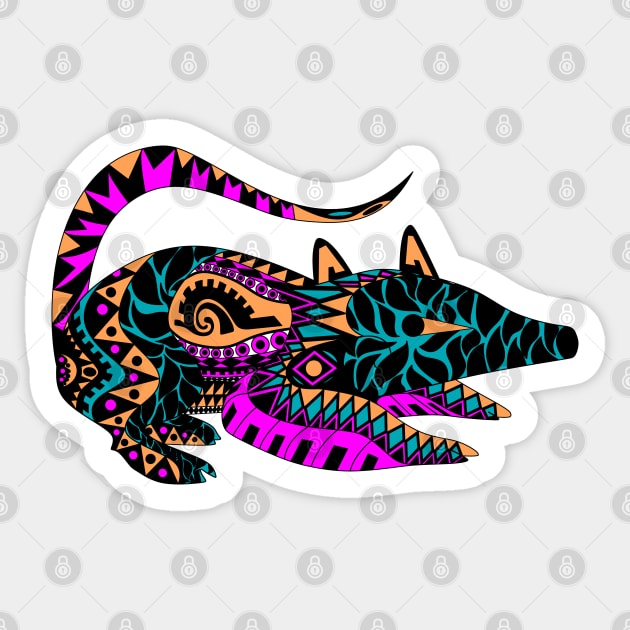 opossum zarigueya in mariachi colors ecopop Sticker by jorge_lebeau